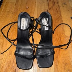 Steve Madden Black Lace-Up Heels